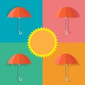 Vector icon umbrella in summer