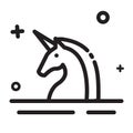 Vector icon. Unicorn, unicorn start up company icon. Modern outline icon for any purposes