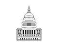 Vector icon of united states capitol hill building washington dc american congress white symbol design on white background