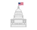 Vector icon of united states capitol hill building washington dc american congress white symbol design on white background Royalty Free Stock Photo