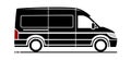 Vector icon van side view on white background. Van side view trendy icons; black van side view vector illustration. Vector Royalty Free Stock Photo