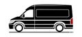 Vector icon van side view on white background. Van side view trendy icons; black van side view vector illustration. Vector Royalty Free Stock Photo