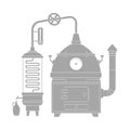 Icon with vintage distillation apparatus