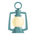 Vector icon of vintage oil lamp, old gas lantern Royalty Free Stock Photo