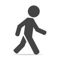 Vector icon of a walking pedestrian. Illustration of a walking m