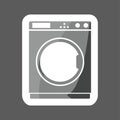 Vector icon of a washing machine colored sticker. Home Applianc