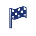 Vector icon of waving checkered flag for finish line. Symbolizes the end of a race or competition. Can be used in sporting events Royalty Free Stock Photo