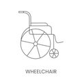 Vector icon wheelchair, linear illustration.