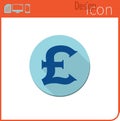 Vector icon on white background. Designer trend. Pounds, icon, currency, money. For use on the Web site or application.