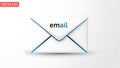 A vector icon of a white envelope with the word email on it Royalty Free Stock Photo