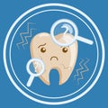 White and healthy tooth, cure icon, dental diagnostic sign
