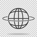 Vector icon world news.Globe icon illustration on transparent ba Royalty Free Stock Photo