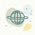 Vector icon world news. Globe icon on multicolored background Royalty Free Stock Photo