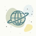 Vector icon world news. Globe icon on multicolored background Royalty Free Stock Photo
