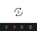 Transfer Icon. Thin Line Vector Illustration. Adjust stroke weight - Expand to any Size - Easy Change Colour - Editable Stroke - P