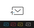 Outbox Icon, upload mail, message Icon. Premium quality graphic design. Editable Stroke Royalty Free Stock Photo