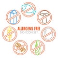 Vector icons for allergens free products