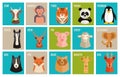 Vector icons of animals and pets in flat style Royalty Free Stock Photo