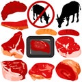 Vector Icons : Beef, Pork, Sausage