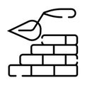 Vector icons brickwork and building trowel