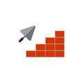 Vector icons brickwork and building trowel