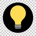 Black round light bulb icon. A generic vector that can be used for tips and explanations.