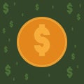 Vector icons of dollar coins