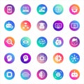 vector icons on color gradient rounds Royalty Free Stock Photo