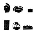 vector icons depicting sweets cupcake