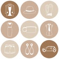 Vector icons design concept of fashion accessories Royalty Free Stock Photo