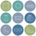 Vector icons design concept of fashion accessories Royalty Free Stock Photo