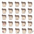 Vector icons emotion faces man