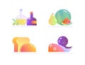 Vector icons of food