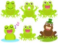 Vector Icons : Frog in the pond Royalty Free Stock Photo