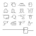 Vector icons of home appliances in one line