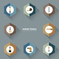 Vector of icons for home repair tools icon collection set. Royalty Free Stock Photo