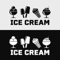 Vector icons of ice cream and popsicle