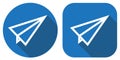 The icon to send a message. Paper plane. The icon in a flat design.