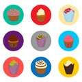 Vector icons illustration logo from set symbols for sweet cupcake Royalty Free Stock Photo