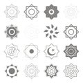 Vector icons with Islamic symbols Islamic stars Rub el Hizb