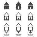 Vector icons - lodges and houses