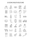 Vector icons. Medical drawings - lungs; doctor; eye; test tubes; microscope; spine; cough; heart; care; teeth; glasses; pills;