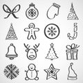 Vector icons for new year and christmas