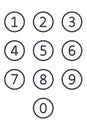 Vector icons numbers for phone keypad, input fields, and navigation. Clean numeric symbols for web, app, and interface design.