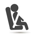 Vector icons passenger seated in the transport and use of the sa