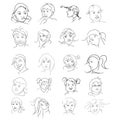 Vector icons of peoples faces