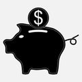 Vector icons piggy bank, saving money Royalty Free Stock Photo