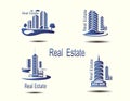 Vector icons for real estate construction.Vector icons of architecture, urban and suburban homes