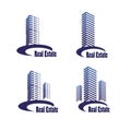 Vector icons for real estate construction.Vector icons of architecture, urban and suburban homes