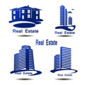 Vector icons for real estate construction.Vector icons of architecture, urban and suburban homes